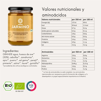 Bouillon d'os de poulet bio Jarmino 350 ml