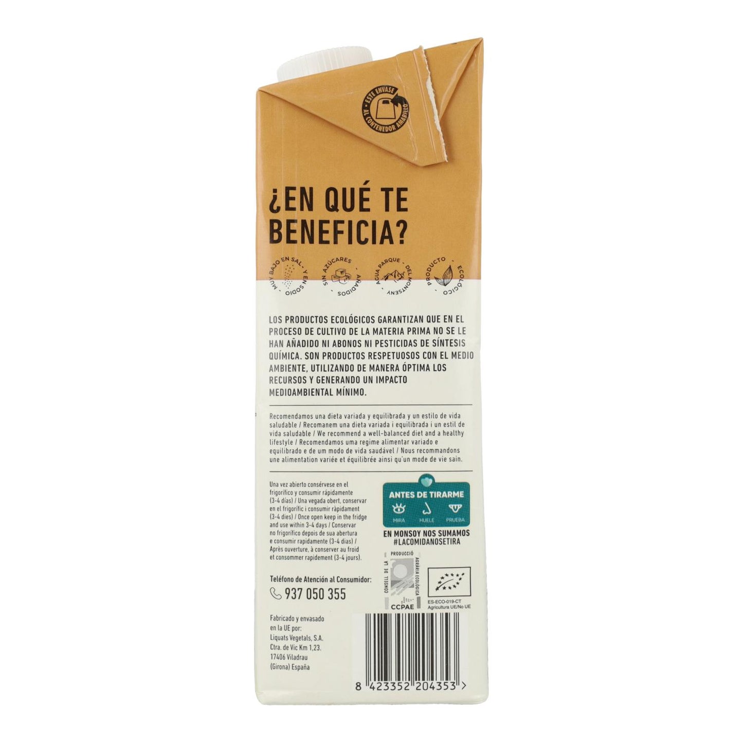 Boisson BIO à l'avoine et aux amandes Monsoy 1 L