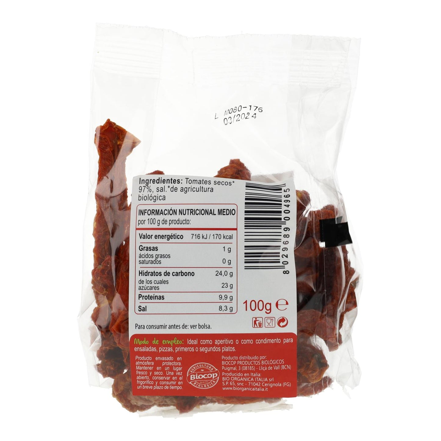 Tomates séchées en sachet Bio Organica Italia 100 g