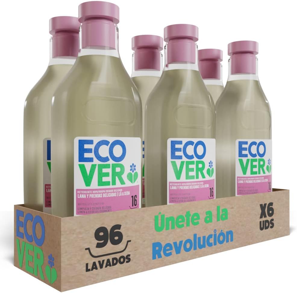 6er-Packung Ecover Flüssigwaschmittel für Feinwäsche, 750 ml