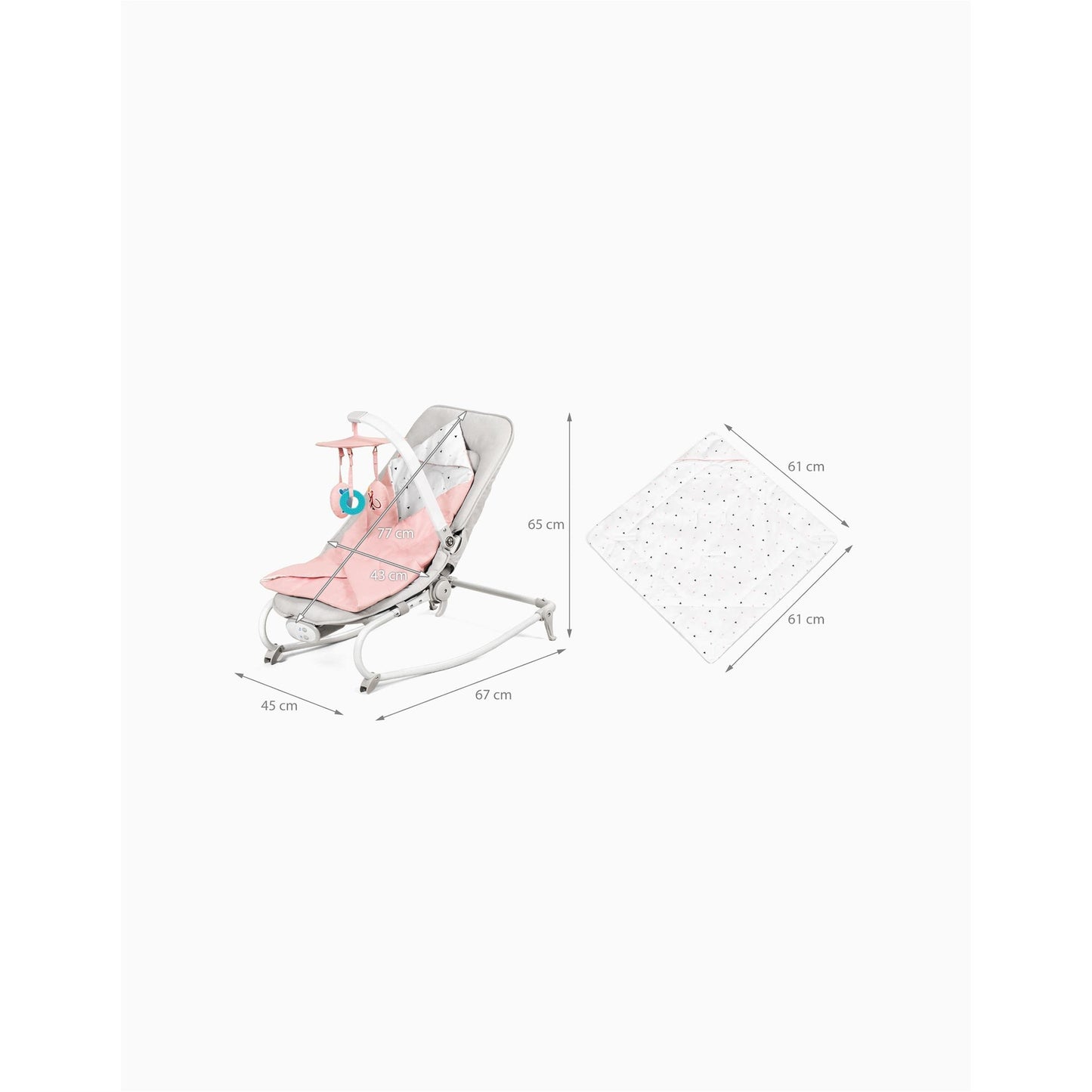 Kinderkraft Felio Pink 3-in-1 Baby Hammock