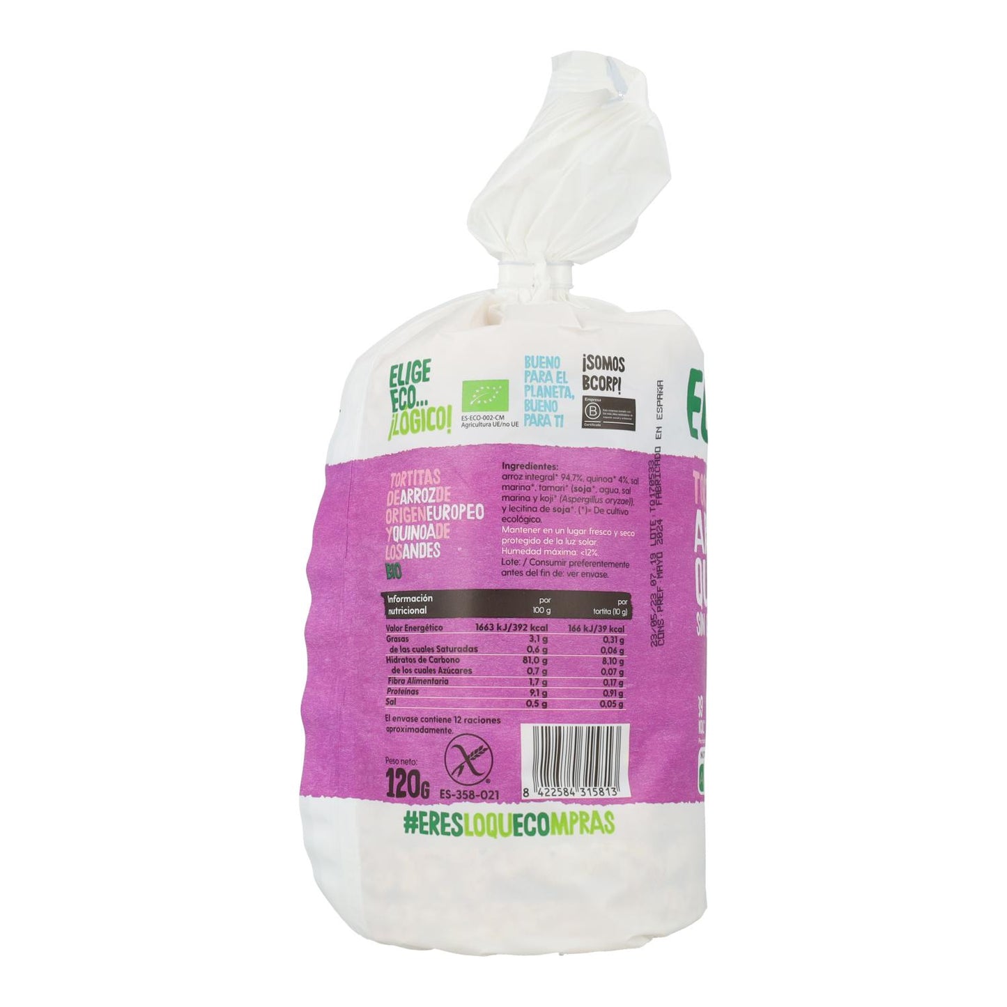 Confezione da 3 frittelle di riso e quinoa biologiche Ecocesta 120 g