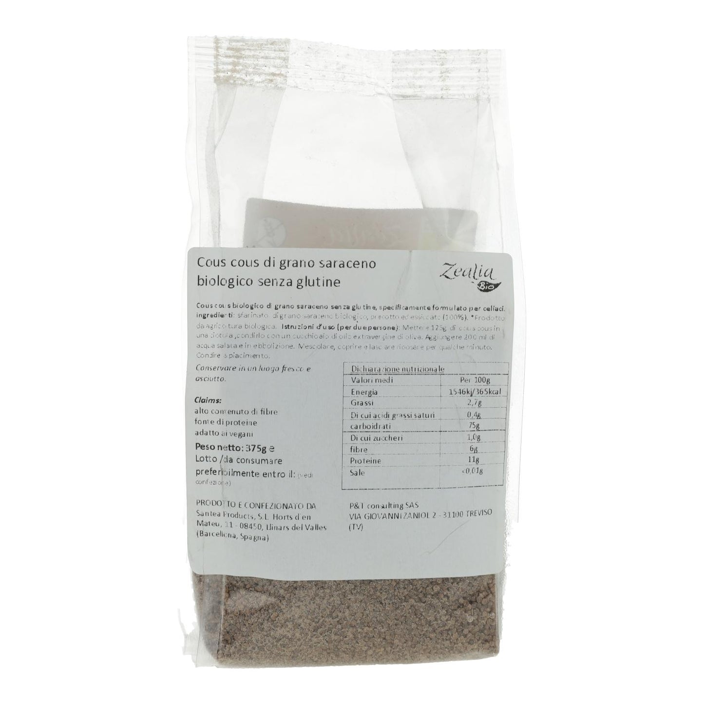Zealia Organic Gluten-Free Buckwheat Couscous 375 g