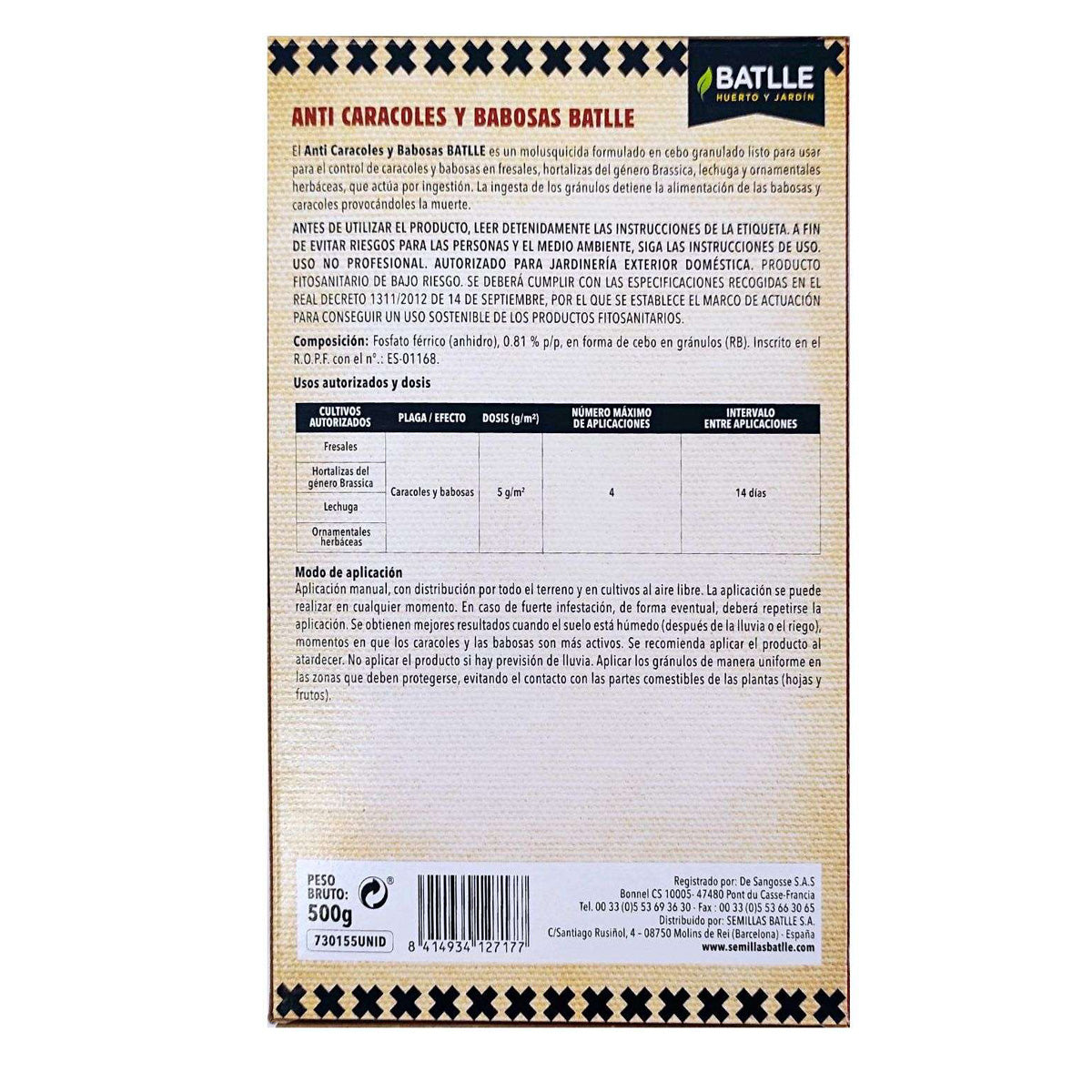 Schneckenschutz gegen Schnecken und Nacktschnecken 500 g Batlle Bio