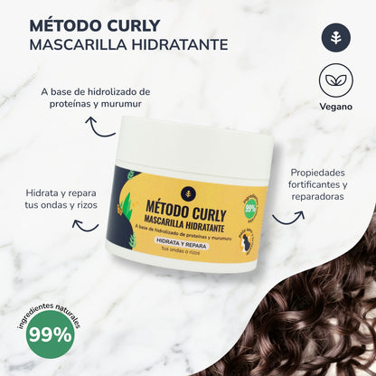 Curly Method Pack: szampon, maska i odżywka bez spłukiwania Planeta Huerto