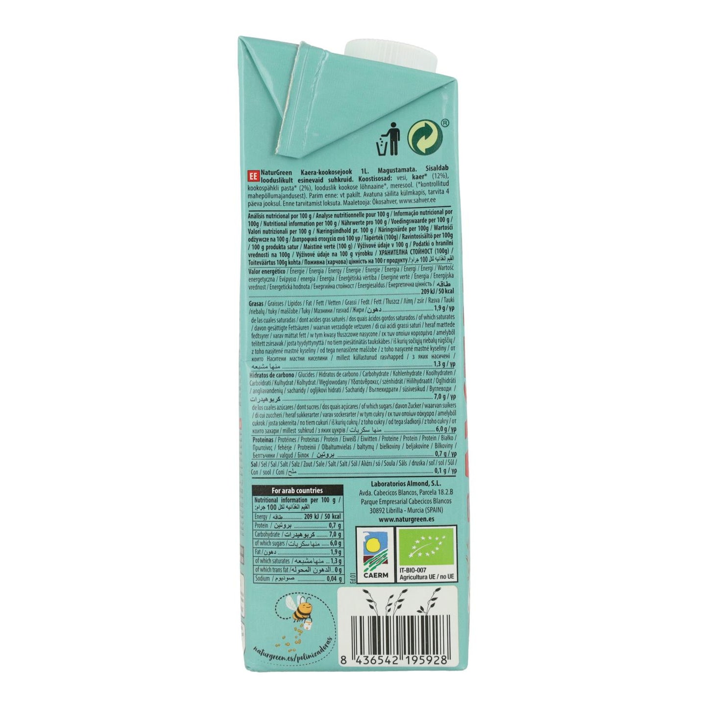 6er-Pack Bio-Hafer-Kokos-Getränk NaturGreen 1 l