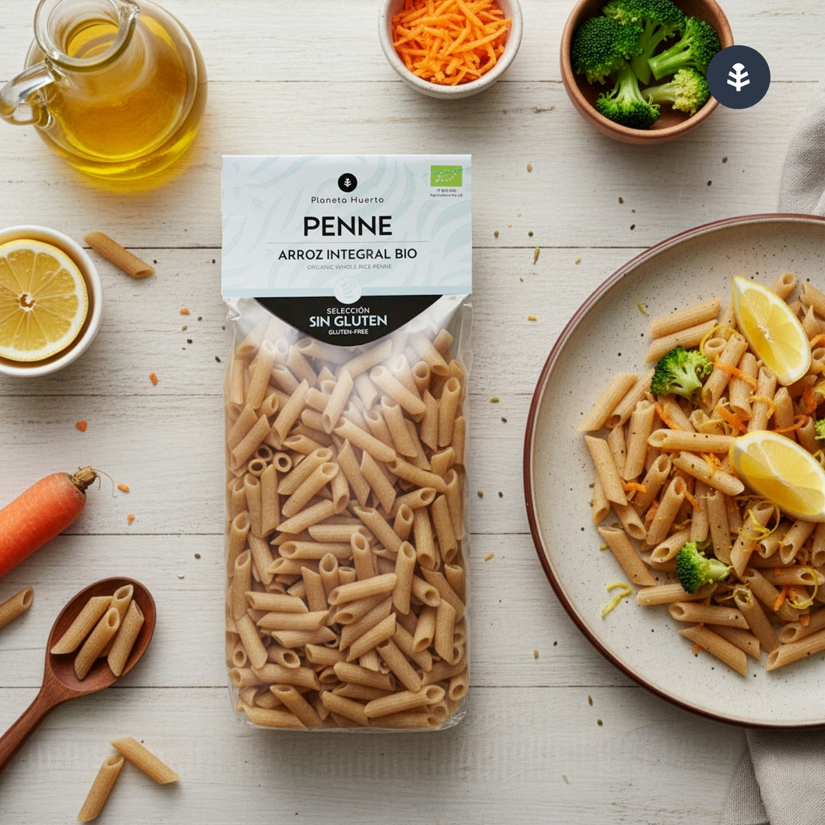 Macaronis de riz complet ECO sans gluten Planeta Huerto 500 g