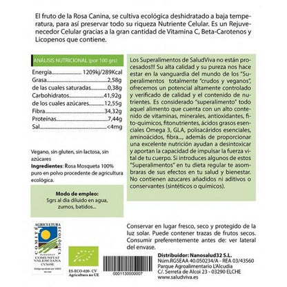 Bio-Hagebuttenpulver Salud Viva 250 g