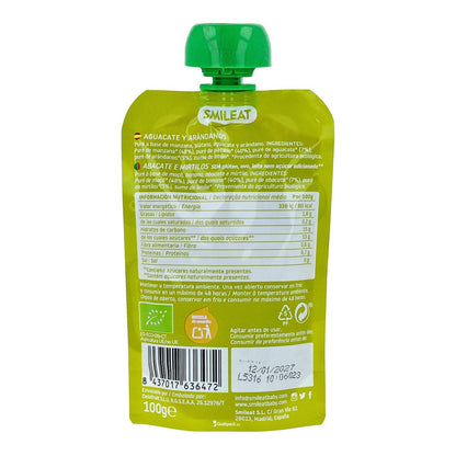 Beutel Avocado und Heidelbeeren ECO Smileat, 100 g