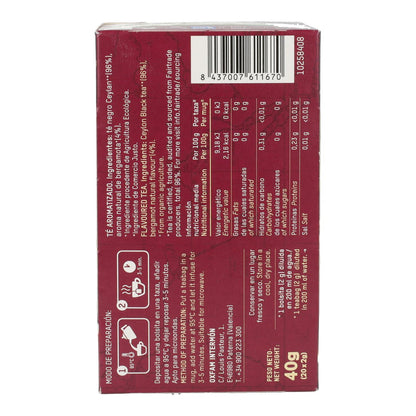 Thé noir bio Earl Grey Fair Trade Tierra Madre Oxfam Intermón 40 g