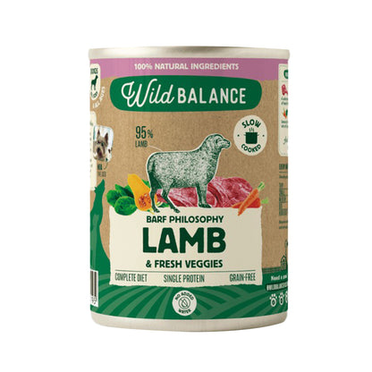 Compleet BARF-menu met lamsvlees voor honden, Wild Balance, 400 g