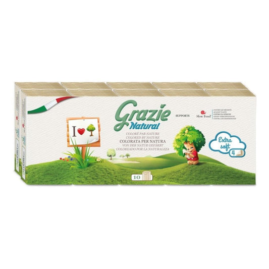 Mouchoirs de poche naturels Grazie, paquet de 10