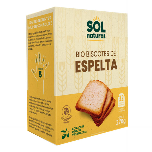 Biscuits d'épeautre naturels Organic Sol 270 g