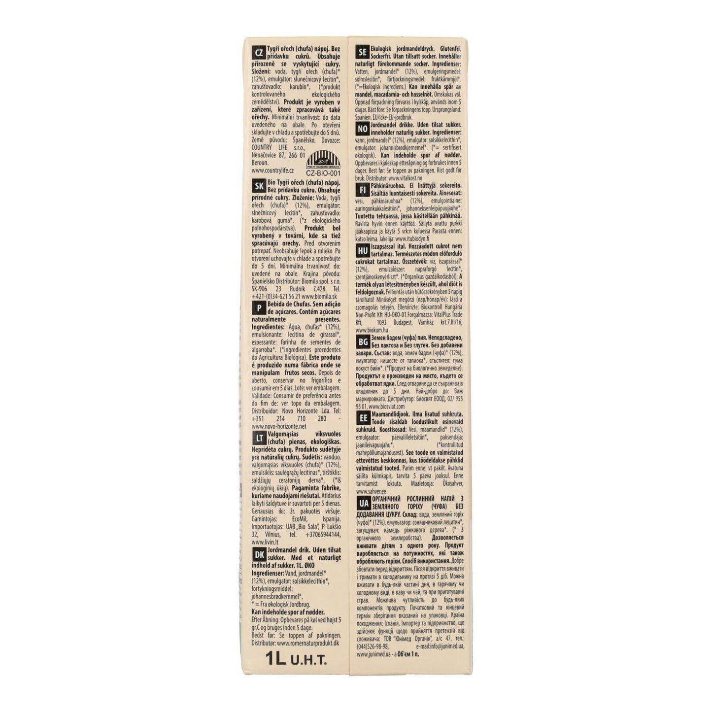 6-Liter-Packung zuckerfreies Erdmandelgetränk EcoMil 1L