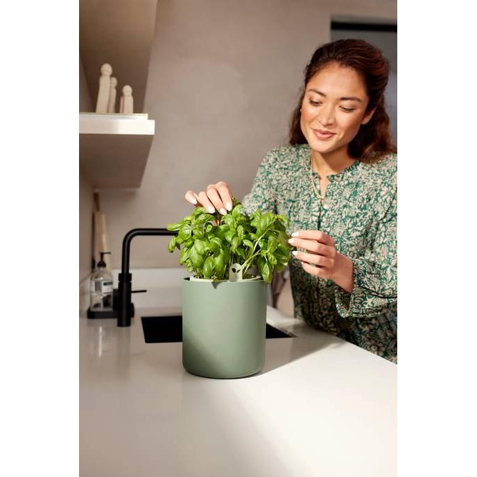 Doniczka samonawadniająca na rośliny aromatyczne Bouncy Basil Elho Verde