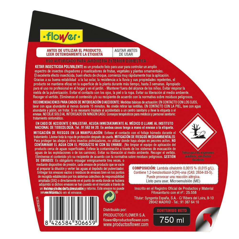 Ketar Flower 750 ml, färdigblandat insektsmedel för mångsidigt bruk