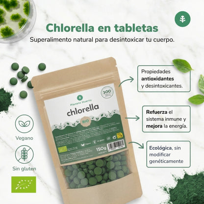 Biologische Chlorella 400 mg Planeta Huerto 300 tabletten