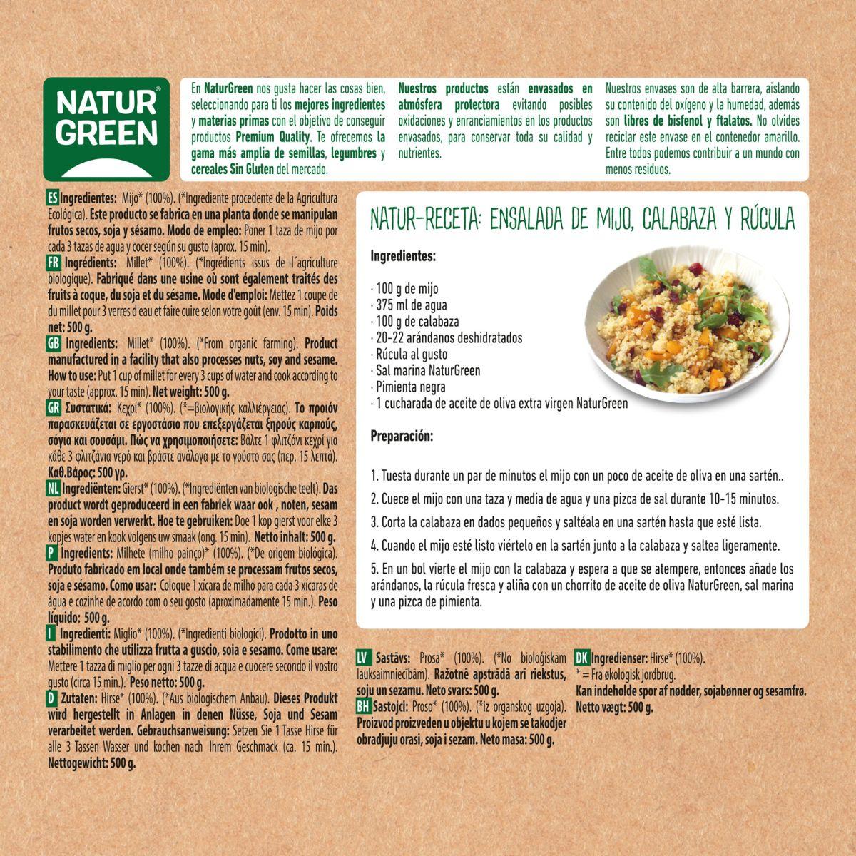 Naturgreen Organic Millet, 500 g