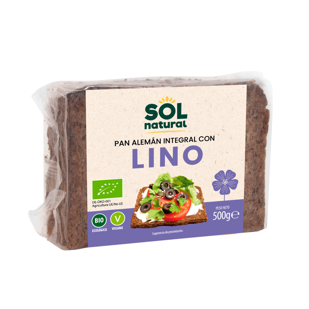 Sol Natural Organic German Flaxseed Bread 500 g