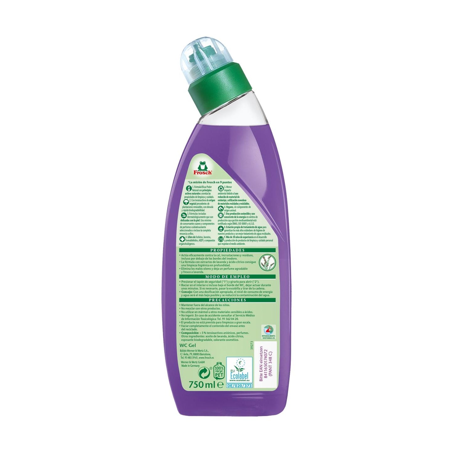 Gel nettoyant WC Eco Frosch à la lavande, lot de 2 x 750 ml 
