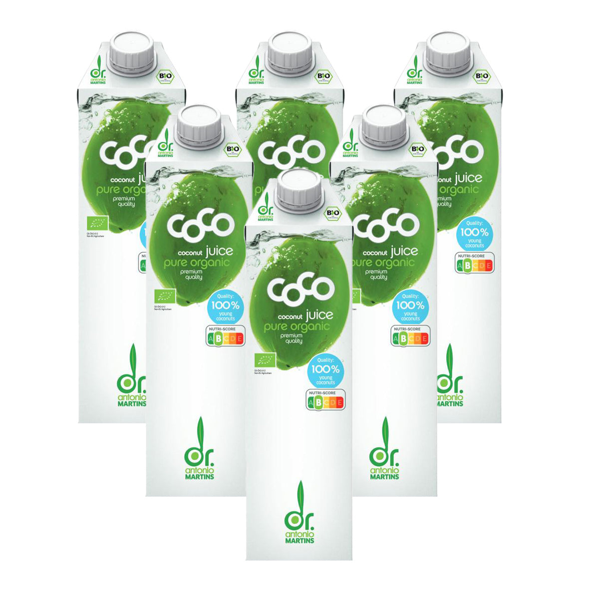 Pack of 6 Dr. Martins Natural Coconut Water 1 L