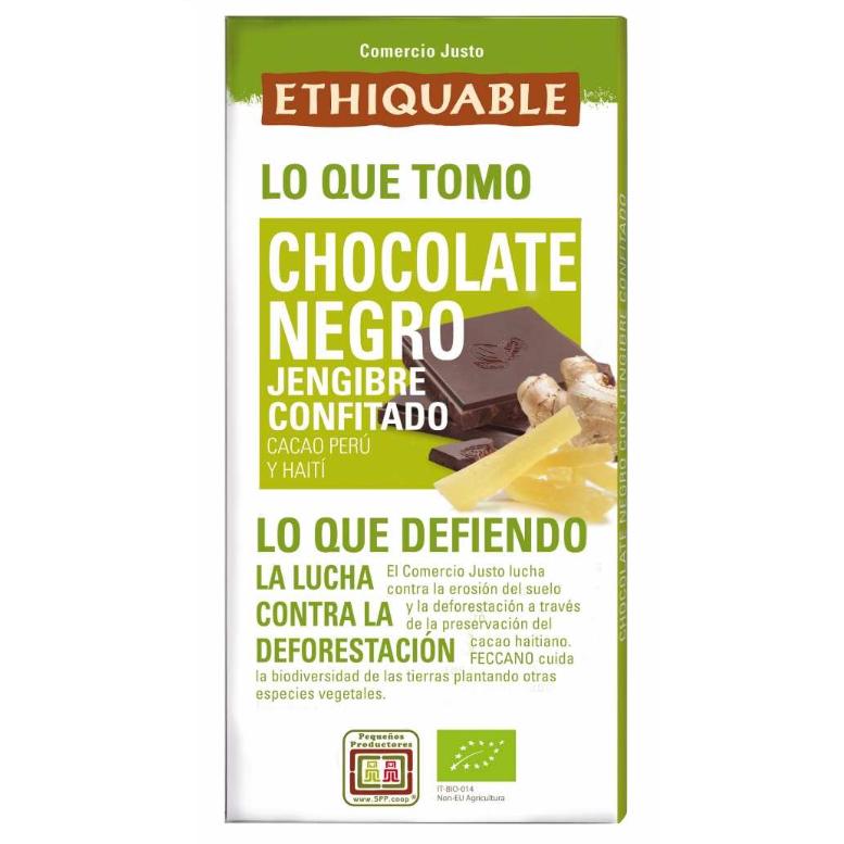 Cioccolato fondente con zenzero candito BIO Ethiquable 100 g