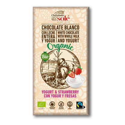 Chocolat blanc au yaourt et aux fraises Bio Solé 100 g