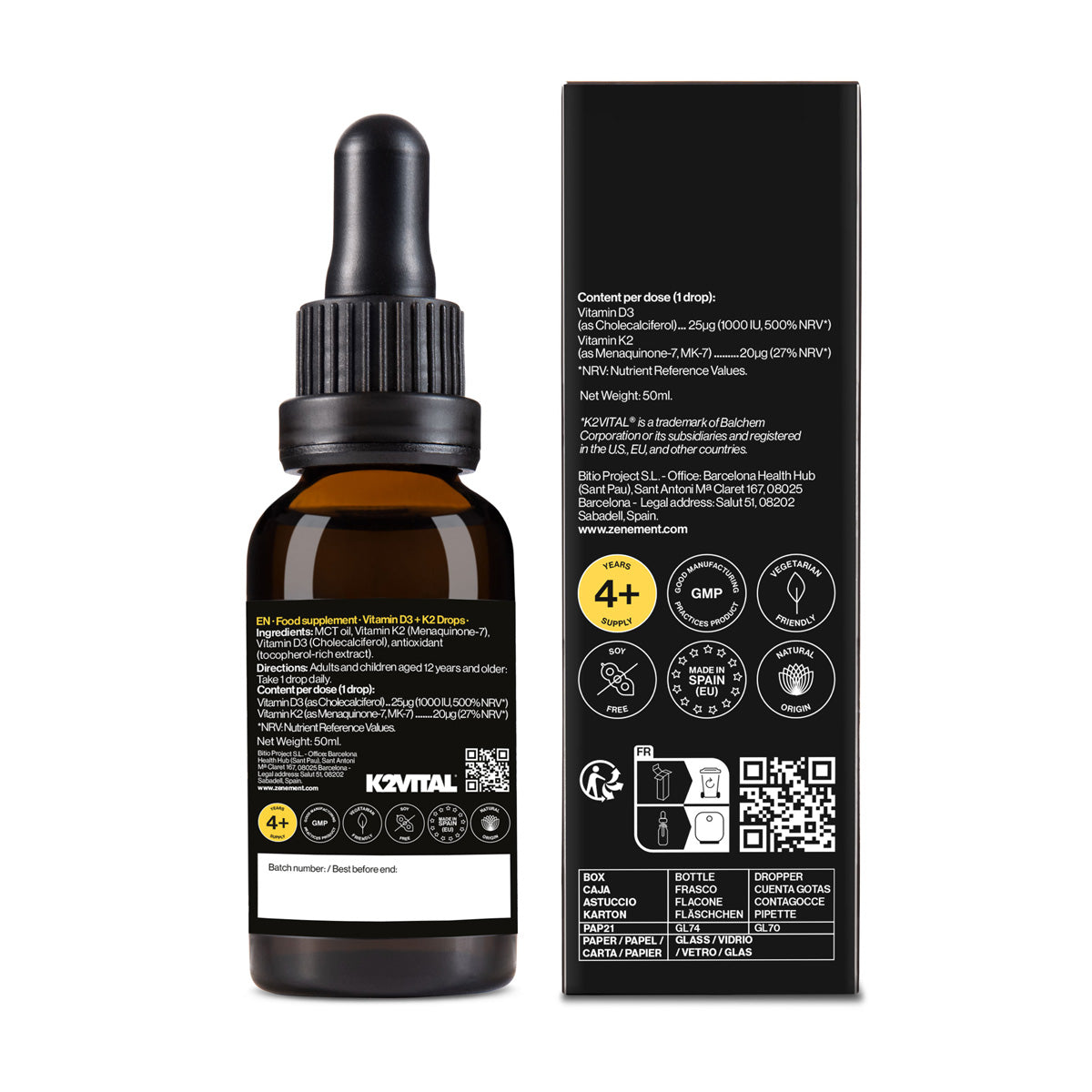 Vitamin D3 + K2 Tropfen K2Vital Zenement 50 ml