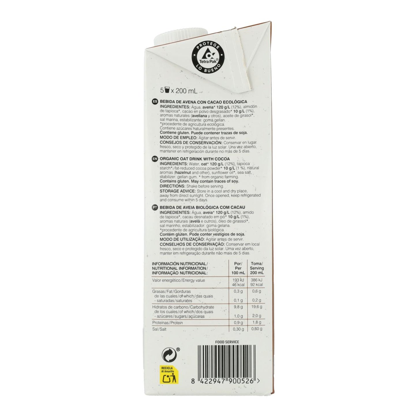 Haverdrank met cacao BIO Soria Natural 1 l