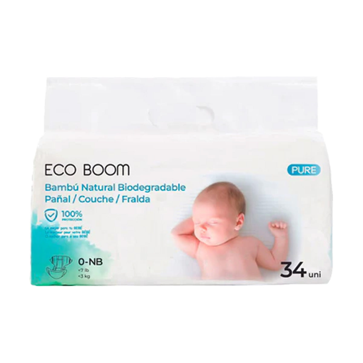 Bambuswindel Pure Premium ECO BOOM T0 (0 bis 3 kg) 34 Stück