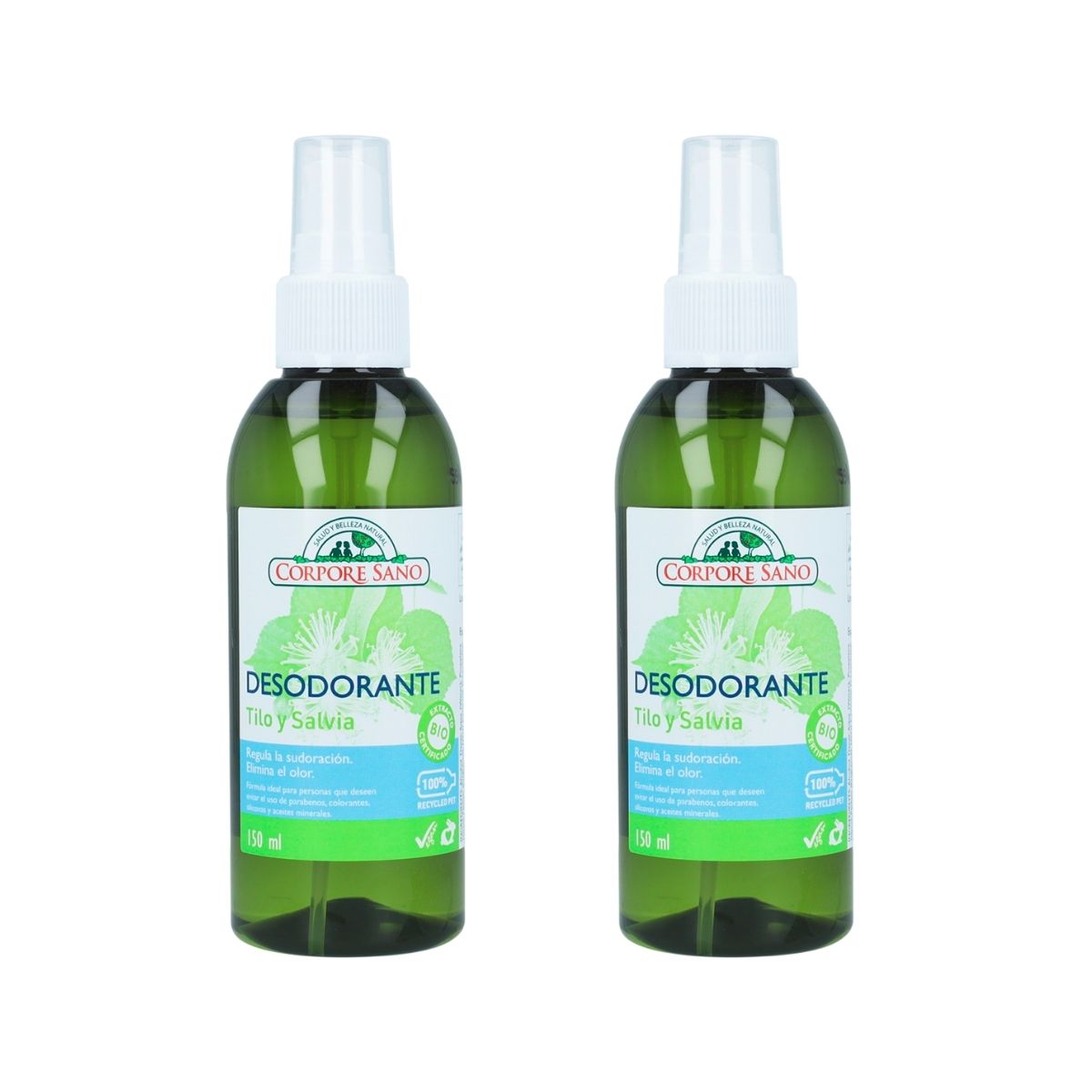 2x deodorant met linde en salie Corpore Sano 150 ml