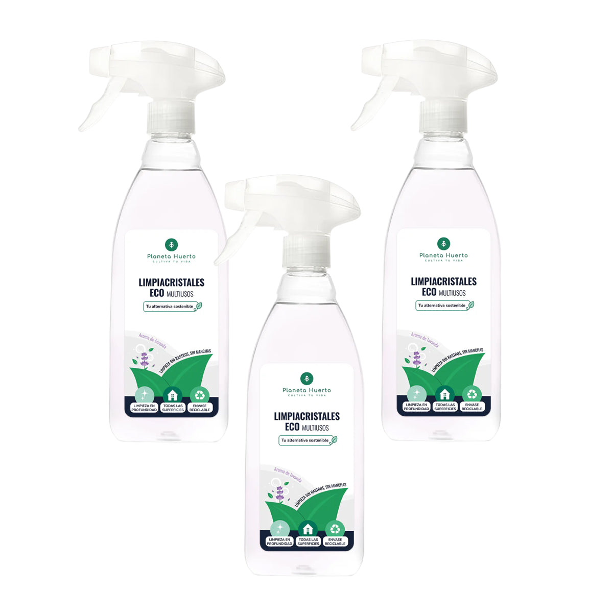 Confezione 3xPulitore per vetri e multiuso Eco Planet Orchard 750ml