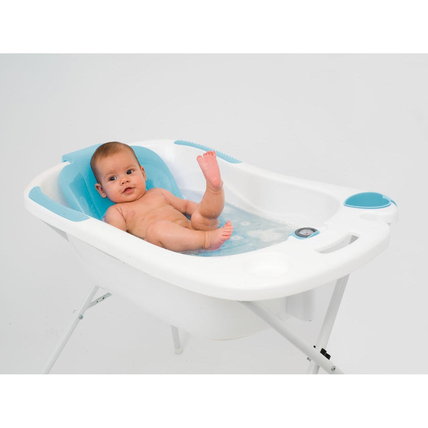Olmitos blue anatomical bath tub with stand