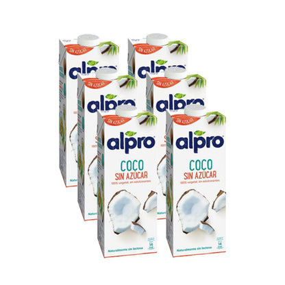 Pakket van 6 stuks Alpro suikervrije kokosdrank 1 liter