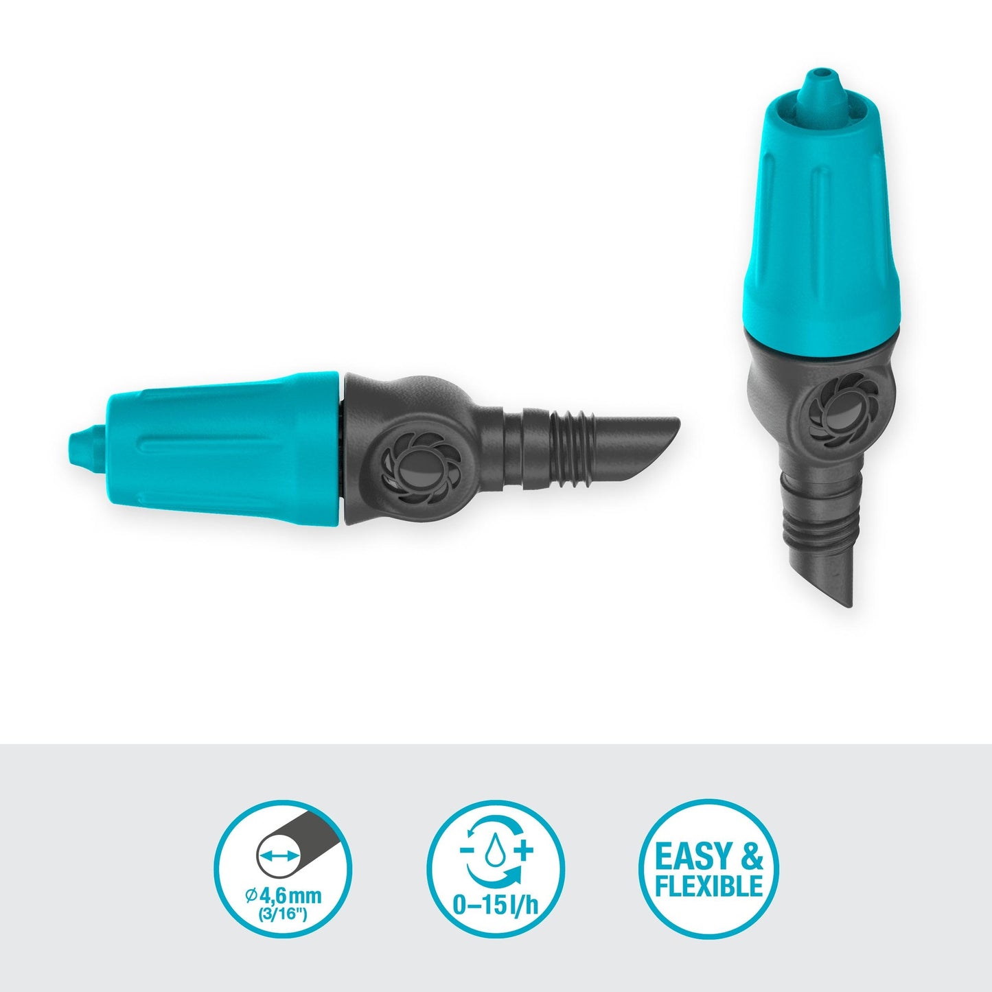 Einstellbarer Tropfkopf für Endleitung 0–15 l/h x15 Microdripsystem Gardena