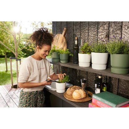 Fioriera con sottovaso integrato Greenville Elho Bianco 25 cm