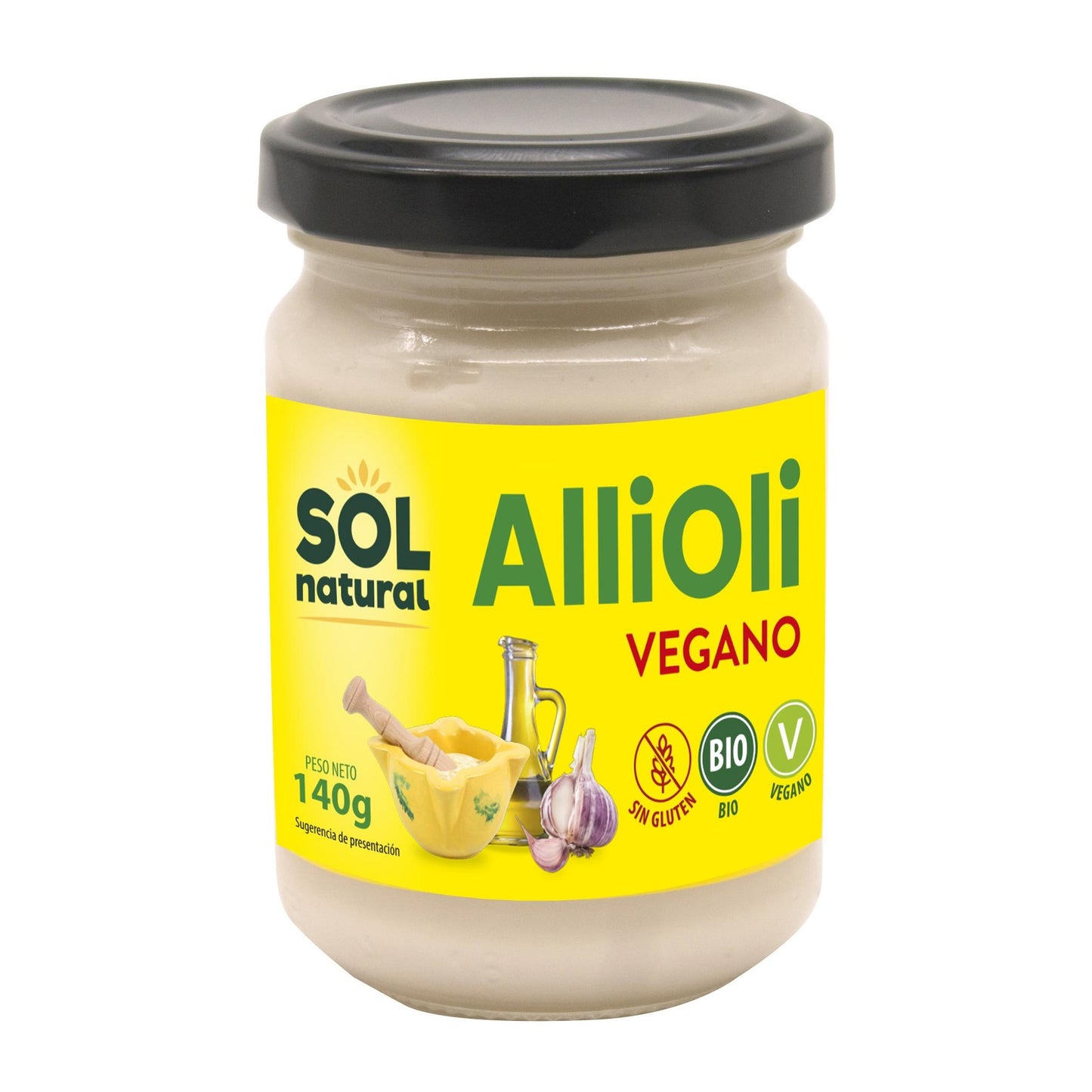 Vegansk glutenfri aioli Bio Sol Natural 140 g