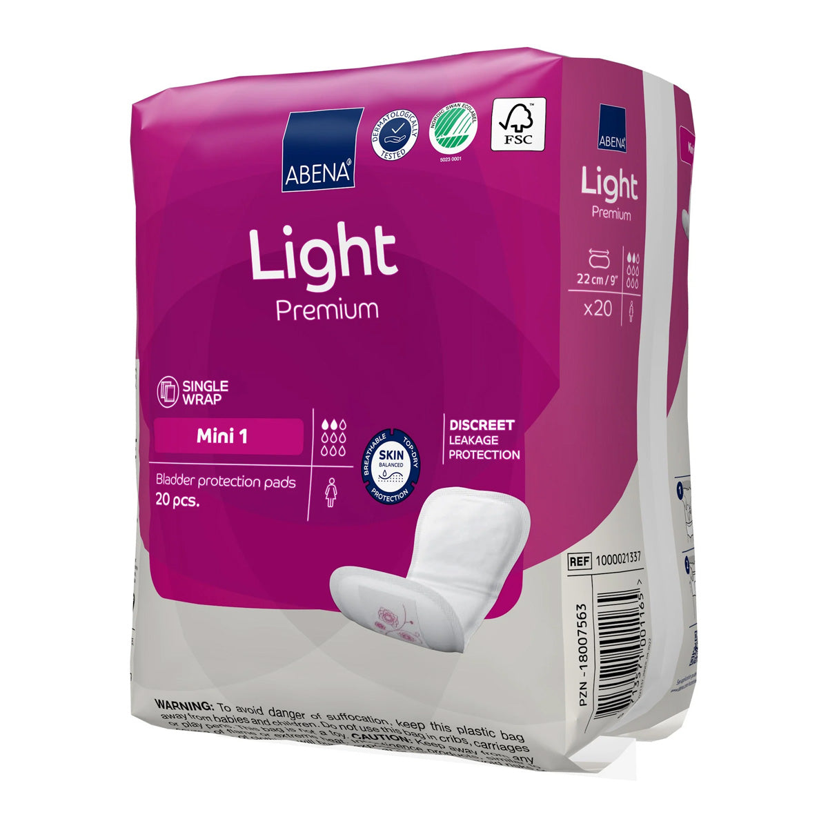 Assorbenti per incontinenza Light Premium Mini 1 Abena 20 pezzi