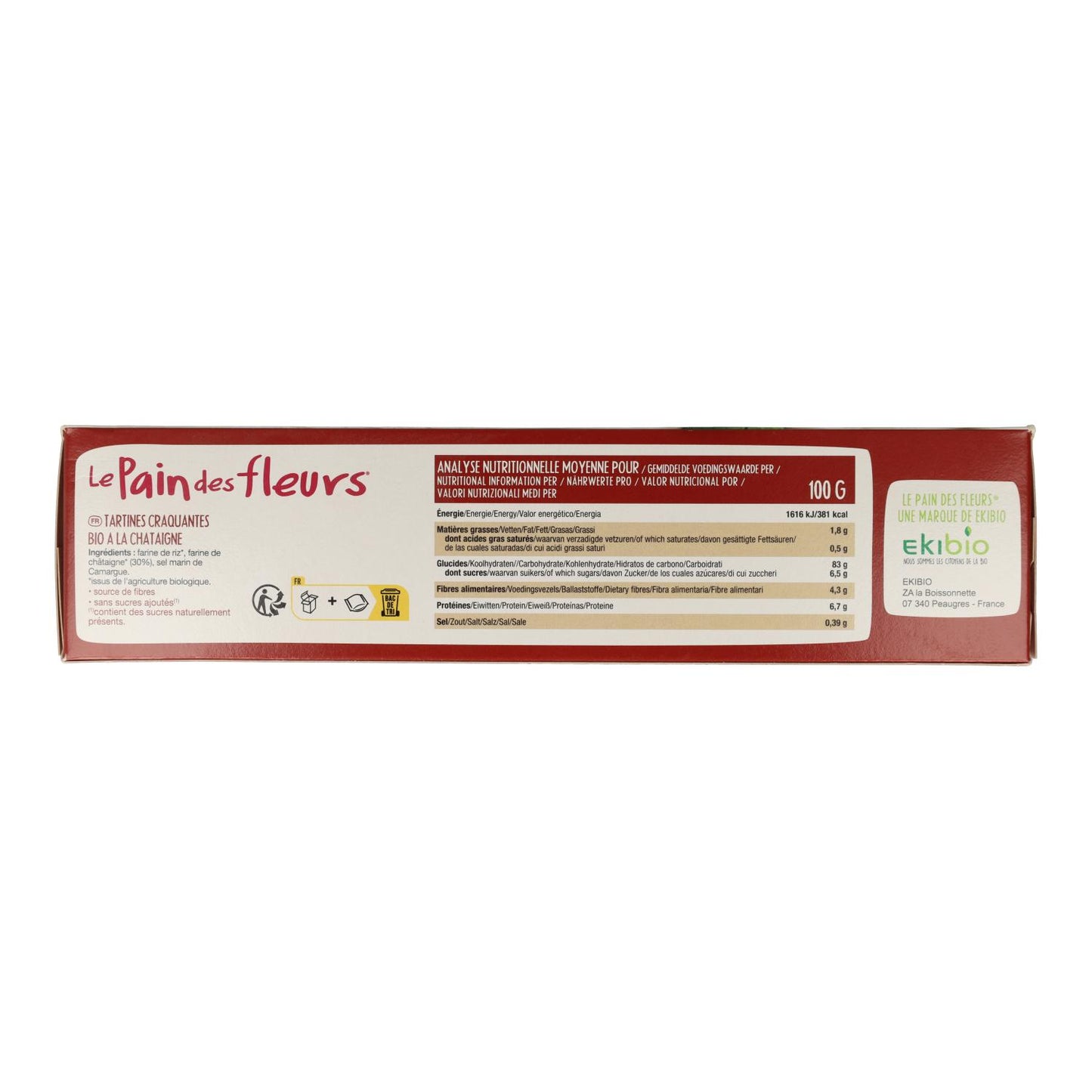 Pain de fleurs croustillant aux châtaignes bio 300 g