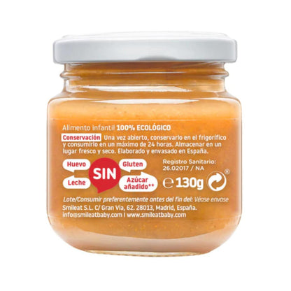 Vasetto di mela, arancia e carota BIO +6 mesi Smileat 130 g