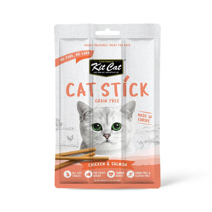 Kit Cat Cat Stick – Huhn & Lachs 15 g Halbfeuchter Snack für Katzen