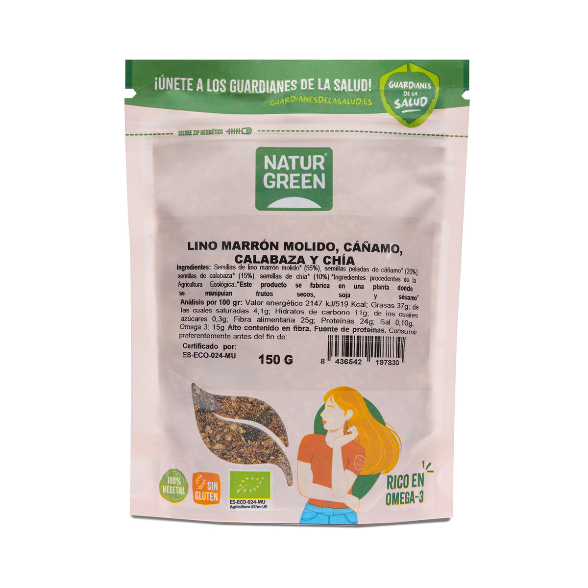 Semi di lino, canapa, zucca e chia Bio NaturGreen 150 g