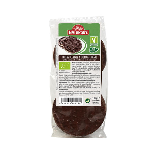 Risbollar med mörk choklad, 100 g. Natursoy