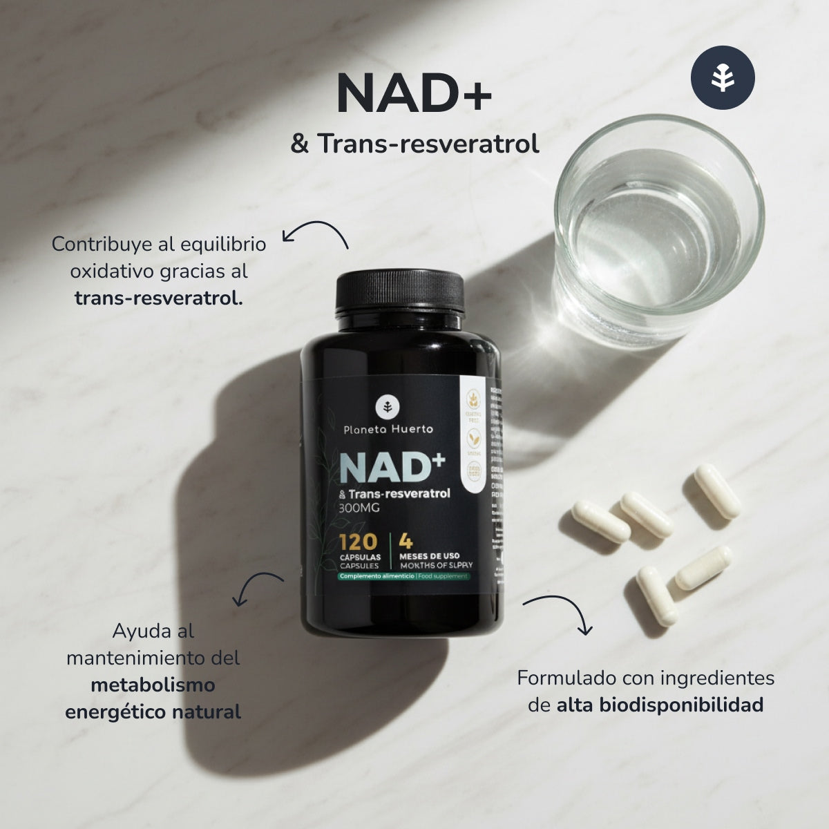 NAD+ Transresveratrol Planeta Huerto 120 Kapseln