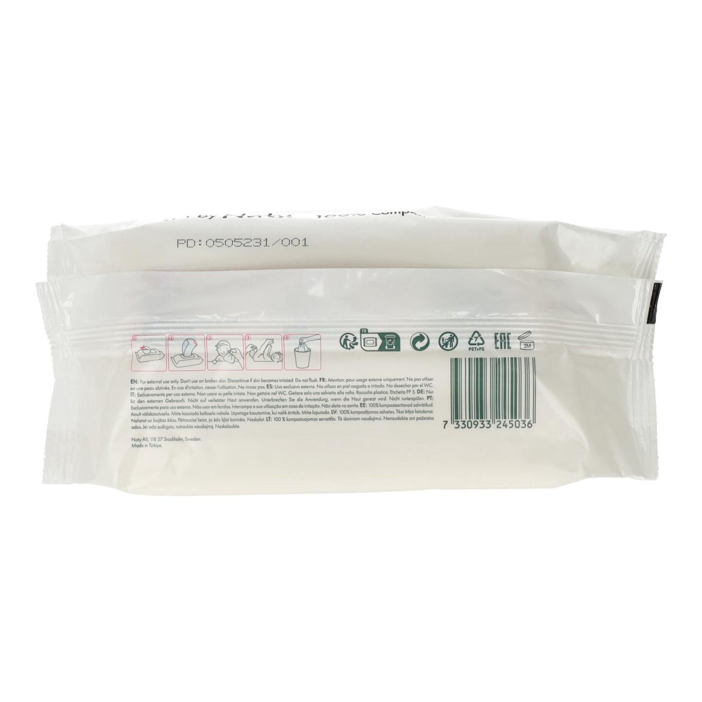 Feuchttücher mit Aloe Vera Naty 56 Stück