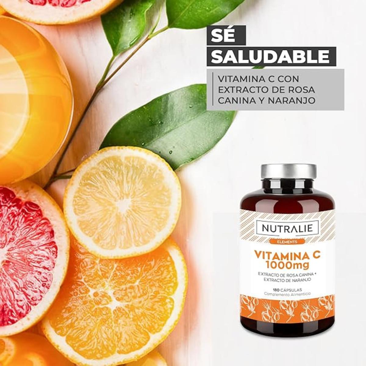 Nutralie Vitamin C 1000 mg Rosehip + Vitamin C Antioxidant 180 capsules