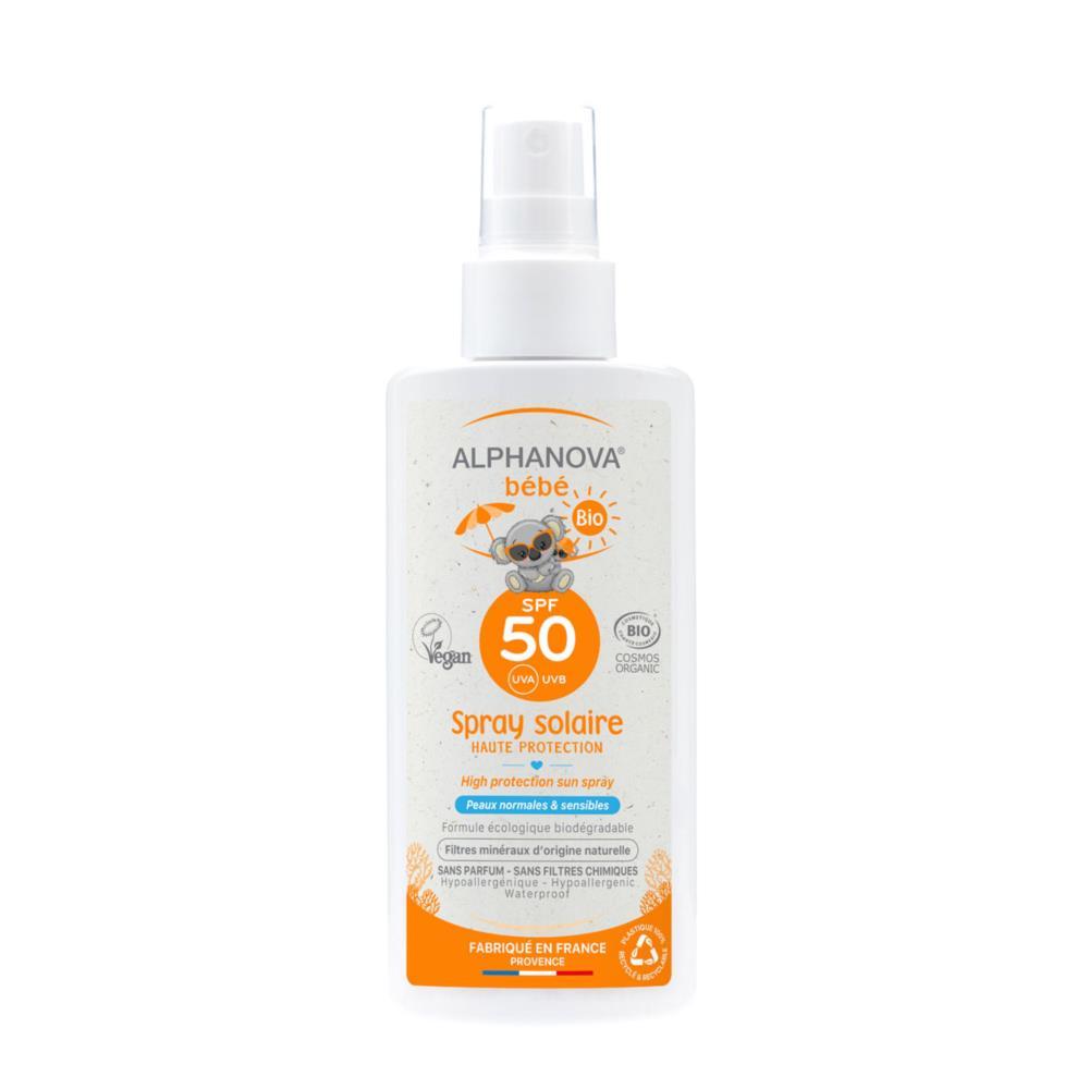 Crème solaire écologique pour bébés SPF 50 Alphanova 125 ml