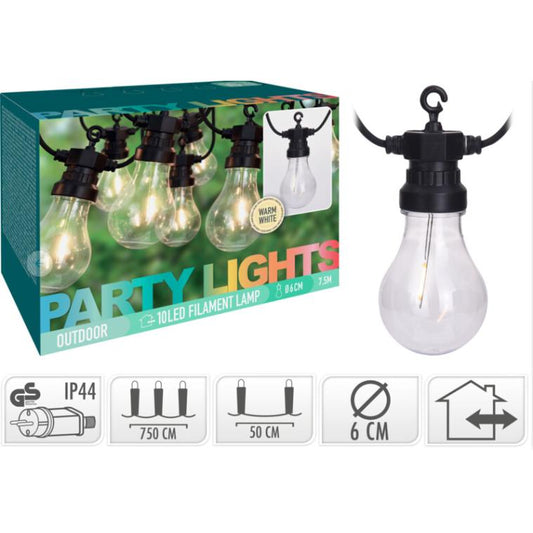 LED-girland 10 lampor Varm