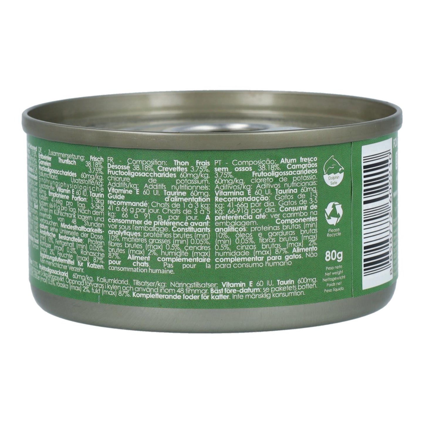 Kit Cat Dosenaufsatz – Thunfisch & Garnelen 80 g Nassfutter für Katzen in Gelatine