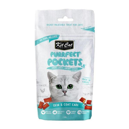 Kit Cat Purrfect Pockets – Haut- und Fellpflege 60 g Funktioneller Snack für Katzen